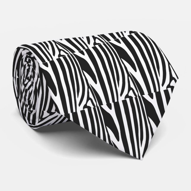 Svartvit Zebra ränder Slips (Rullad)