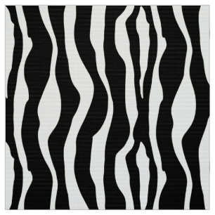 Svartvit zebra ränder - tyg