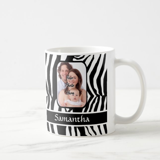 Svartvit zebra tryck kaffemugg (Höger)