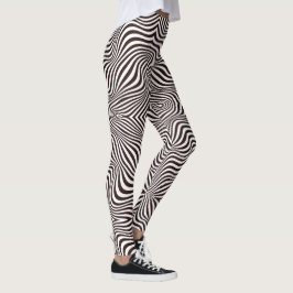 Svartvit zebra tryck leggings