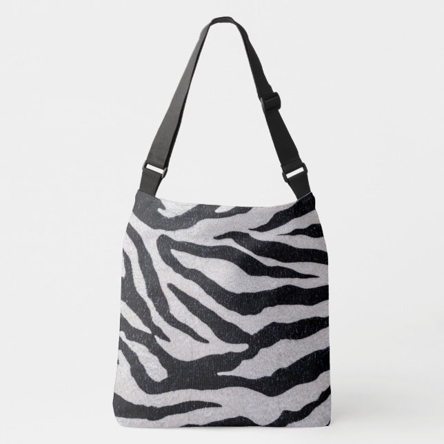 Svartvit Zebra tryck Tote Axelväska (Framsida)