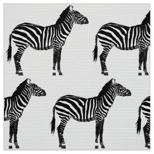 Svartvit zebra tryck - tyg