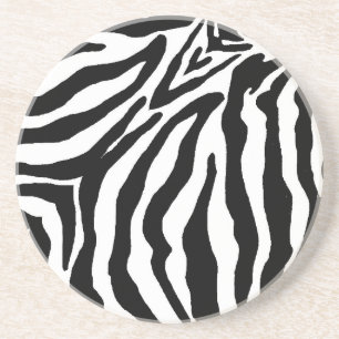 Svartvit zebra tryck underlägg sandsten