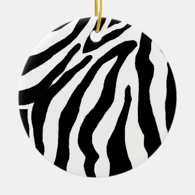 Svartvit zebra tryckjulprydnad julgransprydnad keramik (Framsidan)