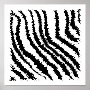 Svartvit zebra tryckmodell poster