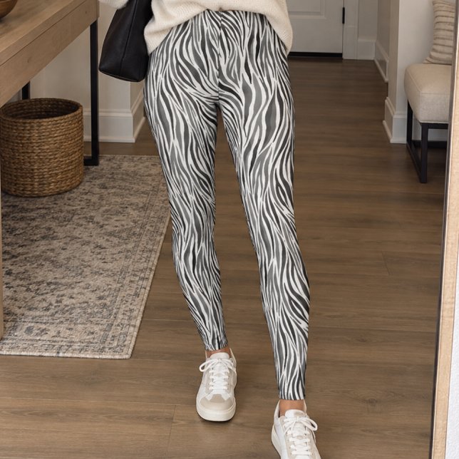 Svartvit zebrandrand leggings (Skapare uppladdad)
