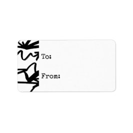 Svartvit Zig Zag Arrows Gift-Märkre Adressetikett