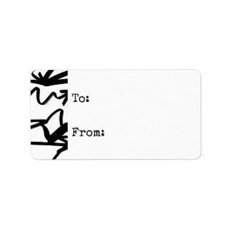 Svartvit Zig Zag Arrows Gift-Märkre Adressetikett