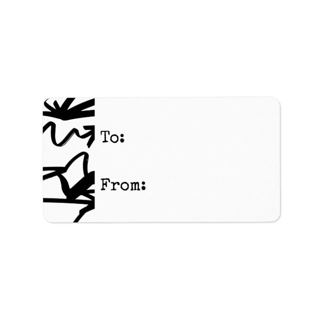 Svartvit Zig Zag Arrows Gift-Märkre Adressetikett (Framsidan)