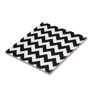 Svartvit Zigzag Kakelplatta