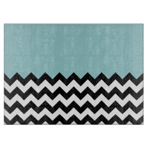 Svartvit Zigzag Mönster, Chevron, Blue