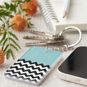 Svartvit Zigzag Mönster, Chevron, Blue