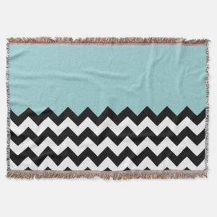 Svartvit Zigzag Mönster, Chevron, Blue Filt