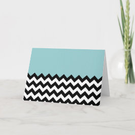 Svartvit Zigzag Mönster, Chevron, Blue Kort