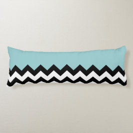 Svartvit Zigzag Mönster, Chevron, Blue Kroppskudde