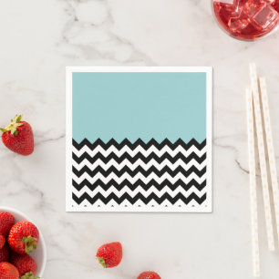 Svartvit Zigzag Mönster, Chevron, Blue Pappersservett