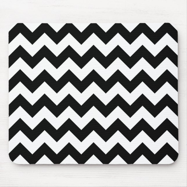 Svartvit Zigzag Musmatta (Framsidan)