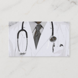 Svartvita affärskort av stetoskop i Doktor Visitkort
