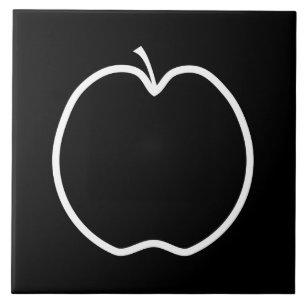 Svartvita Apple. Kakelplatta