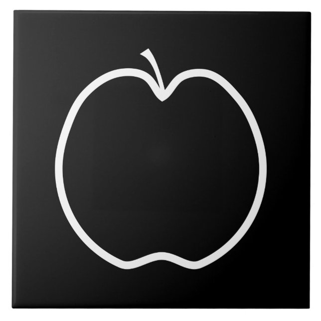 Svartvita Apple. Kakelplatta (Framsidan)