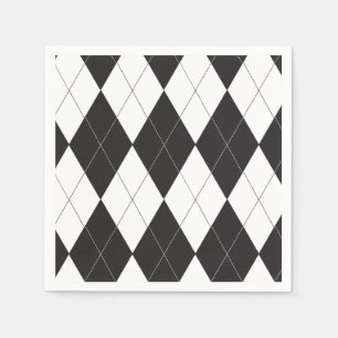 Svartvita Argyle Pappersservett