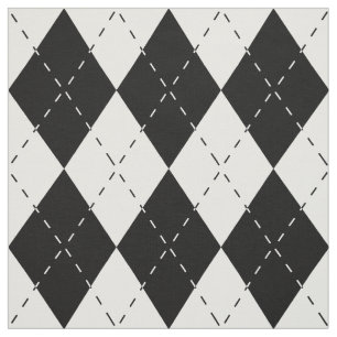 Svartvita Argyle Tyg