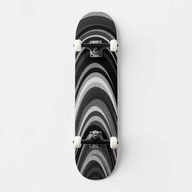 Svartvita bågar skateboard bräda 20 cm (Framsida)