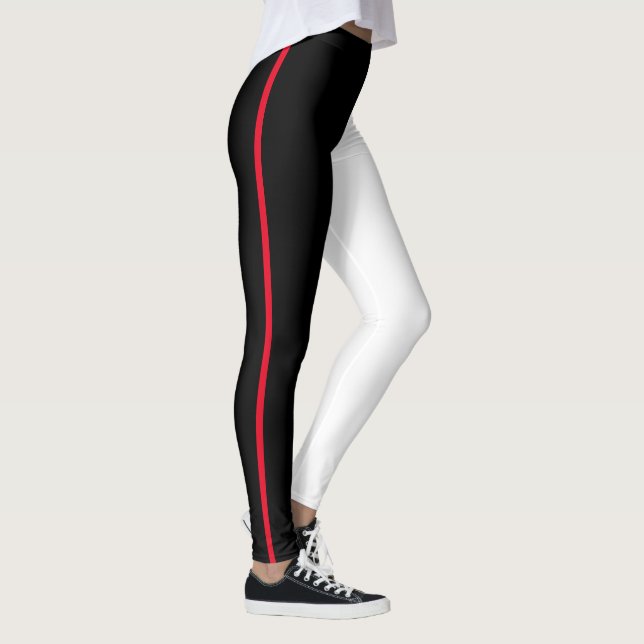 Svartvita balkar Öga som fångar enkelhet Leggings (Höger)