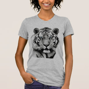 Svartvita blåttögon för tiger tee shirt