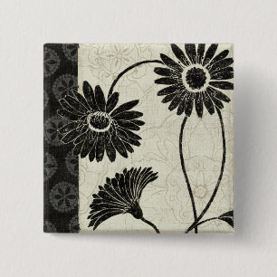 Svartvita blommor knapp