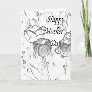 Svartvita blommor kort