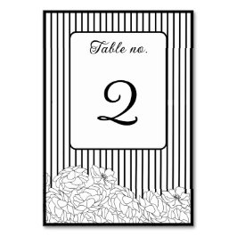 Svartvita blommor på Rand Bordsnummer