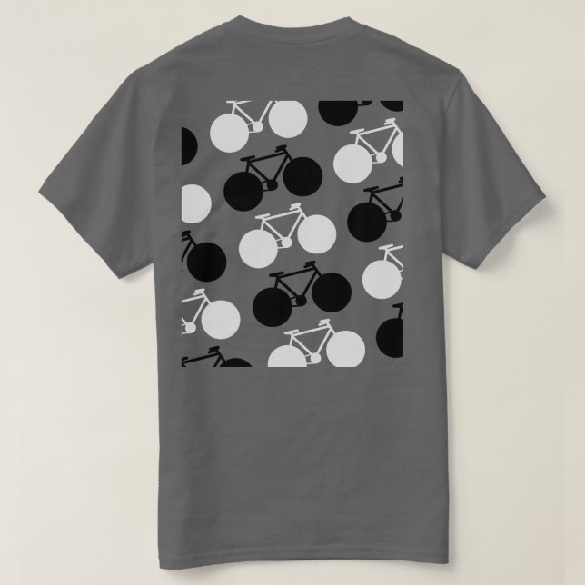 svartvita cyklar, moderna och snyggt t-shirt (Design baksida)