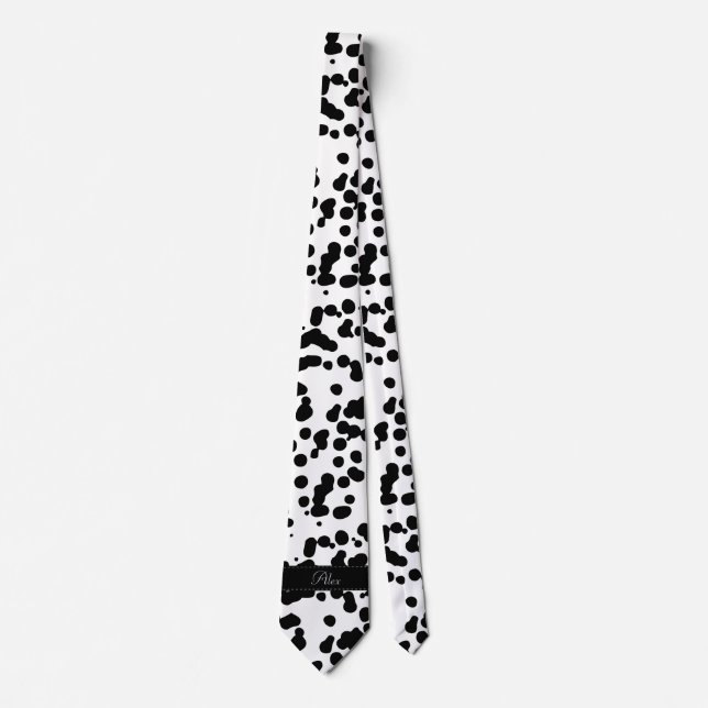 Svartvita Dalmatian fläckar Slips (Framsida)