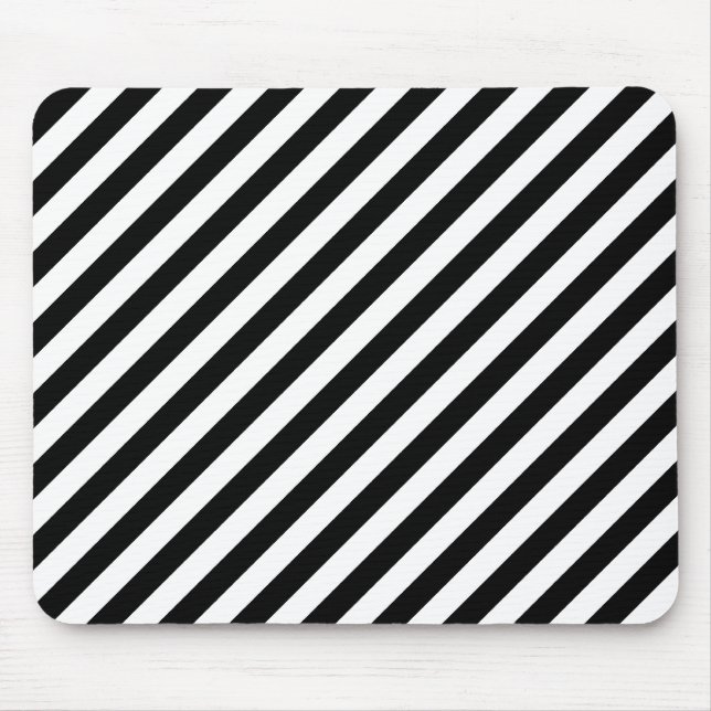 Svartvita diagonala Stripes. Musmatta (Framsidan)