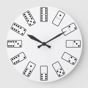 Svartvita Dominosymboler för original- design Stor Klocka