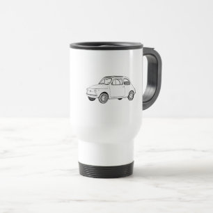 Svartvita Fiat 500 Topolino ritar teckningen Resemugg
