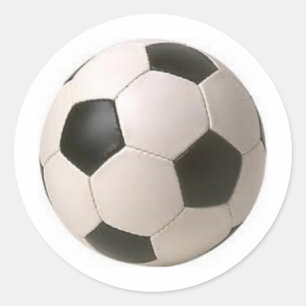 Svartvita fotbollbollklistermärkear runt klistermärke