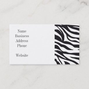 Svartvita gåvor för zebra rändertryckmönster visitkort
