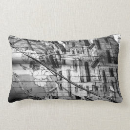 Svartvita grafitti i San Francisco Lumbarkudde