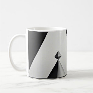 Svartvita grått-geometriska former kaffemugg