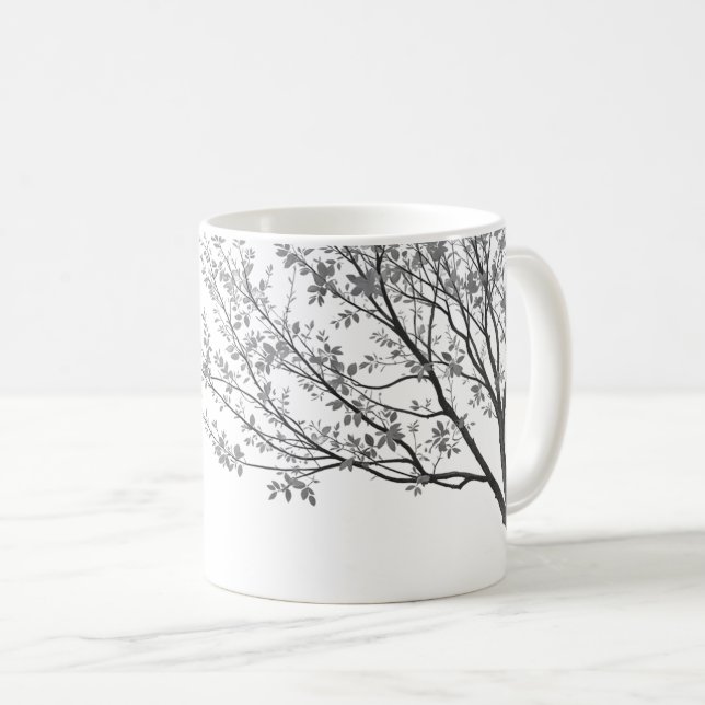 Svartvita grenar kaffemugg (Framsida höger)