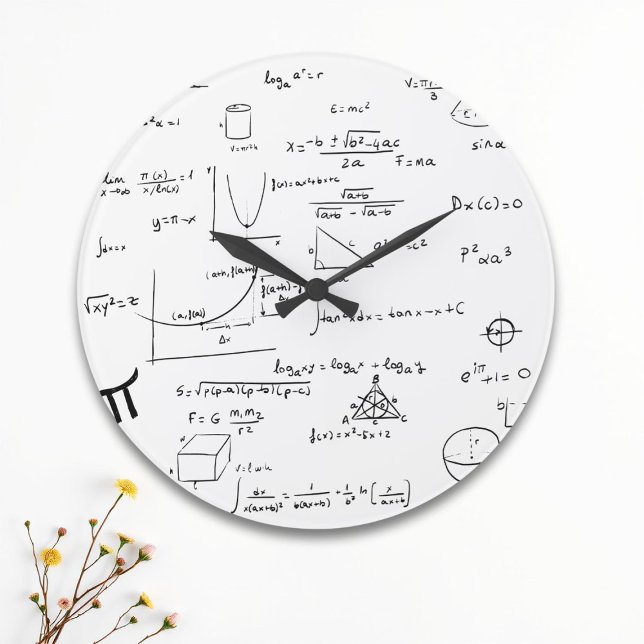 Svartvita handskrivna matematikekvationer (Academi Stor Klocka (Skapare uppladdad)