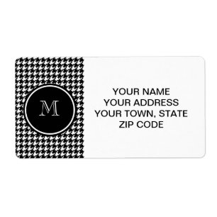 Svartvita Houndstooth din Monogram Fraktsedel