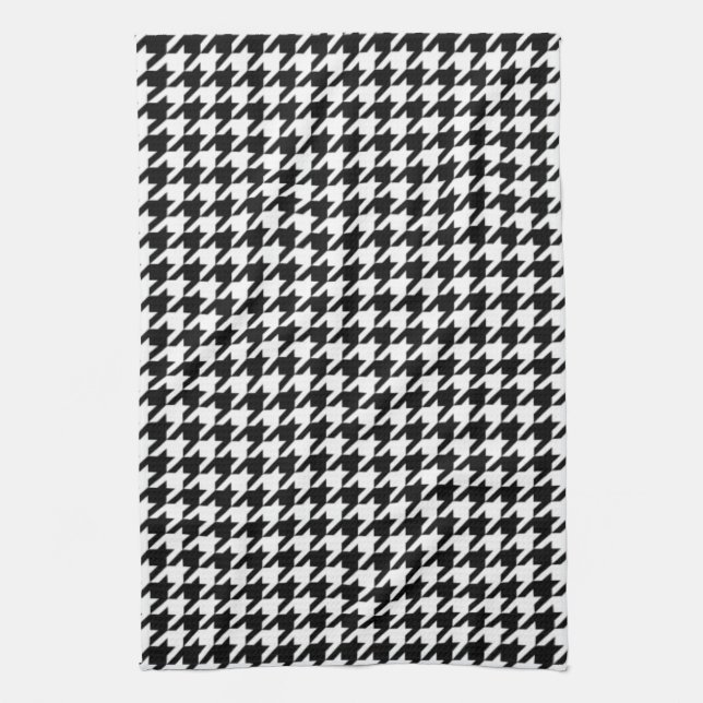 Svartvita Houndstooth kökshanddukar (Vertikal)