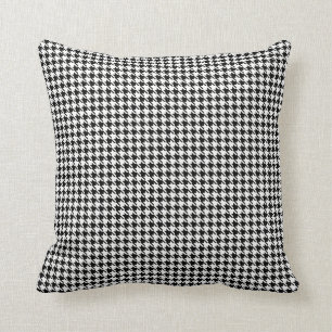 Svartvita Houndstooth Kudde