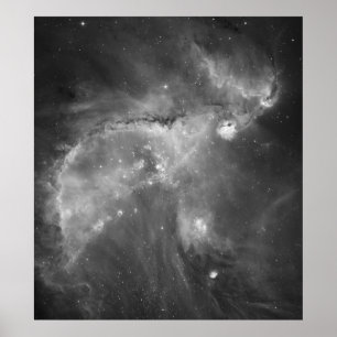 Svartvita Hubbles beskådar av universum Poster