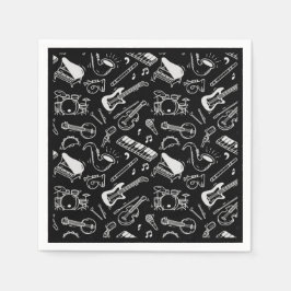 Svartvita instrument pappersservett