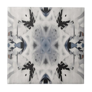 Svartvita kaleidoscopegrafitti kakelplatta