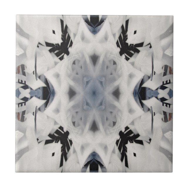 Svartvita kaleidoscopegrafitti kakelplatta (Framsidan)